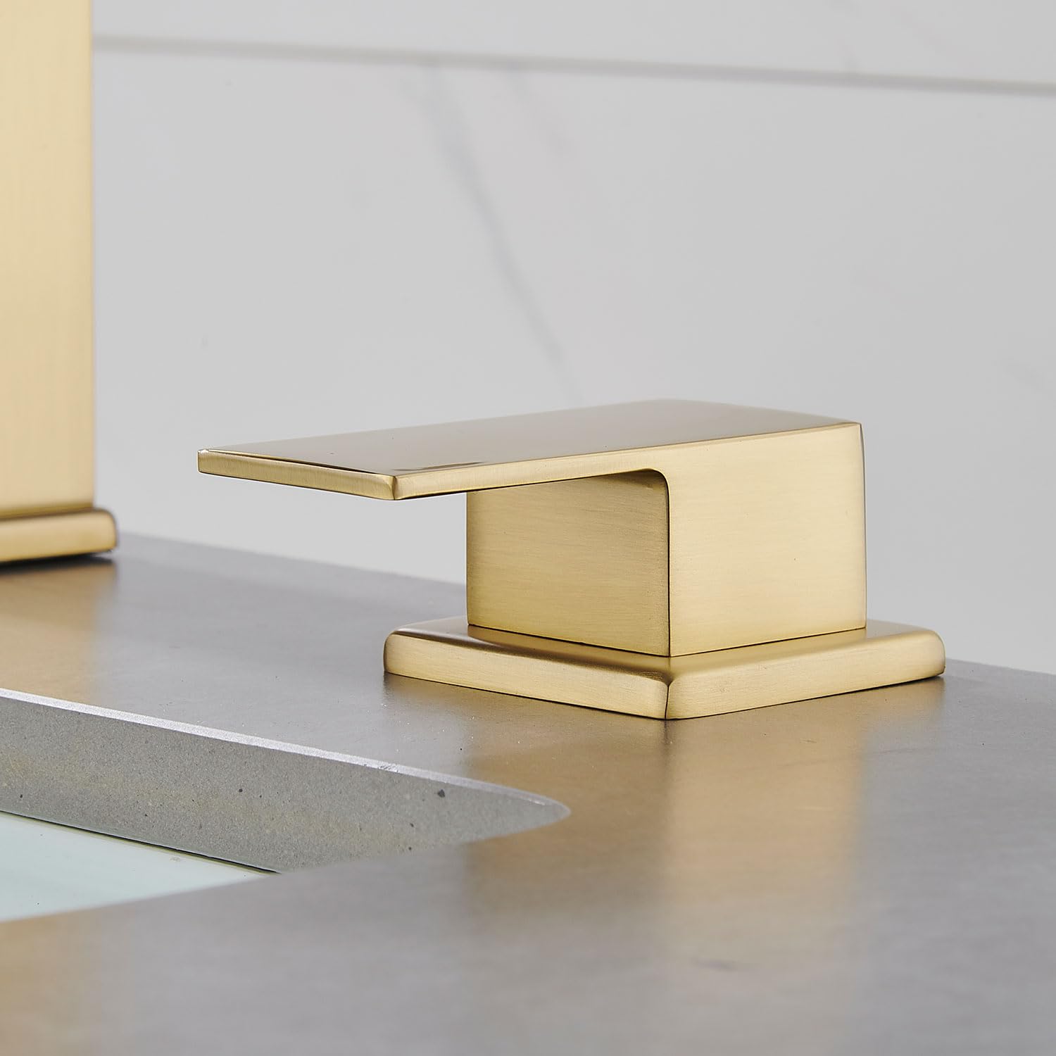 Matte Black Waterfall Bathroom Faucet 3 Hole, 8 Inch Widespread Modern 3 Piece Bathroom Sink Faucet, Touch On Lavatory Faucet for Vanity RV Restroom, Curved Spout