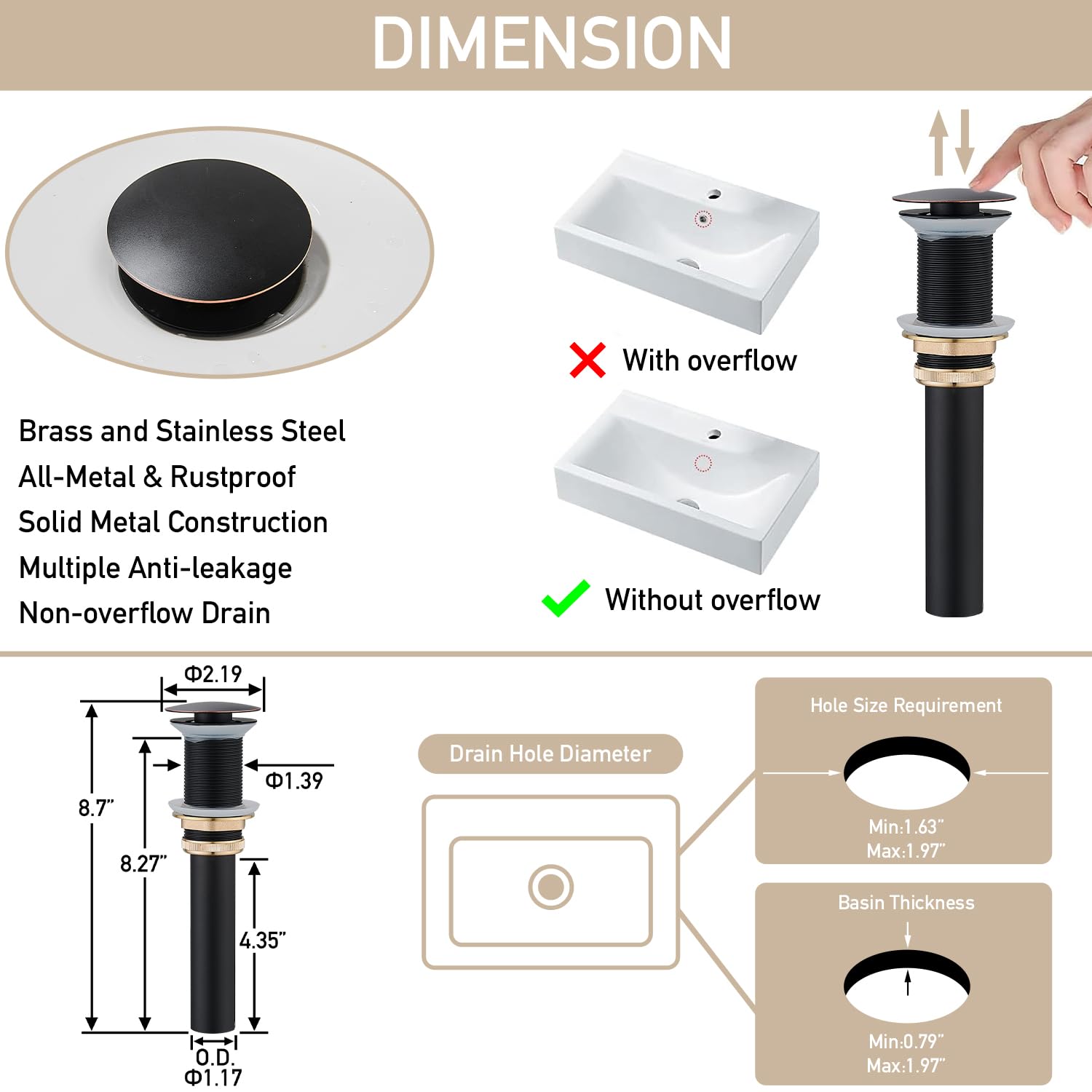 LED Bathroom Sink Faucet, Brushed Gold Waterfall Single Hole Handle Vanity Faucets for Sinks 1 Hole with Metal Pop Up Drain and 2 Water Supply Lines, Side Handle