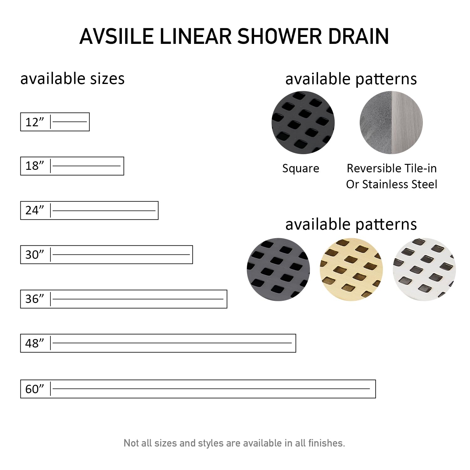 Linear Shower Floor Drain, Brushed Gold 12 Inch 304 Stainless Steel Bathroom Drains Kit, Long Rectangular Shower Trench Drain with Square Pattern Drain Cover & Hair Catcher