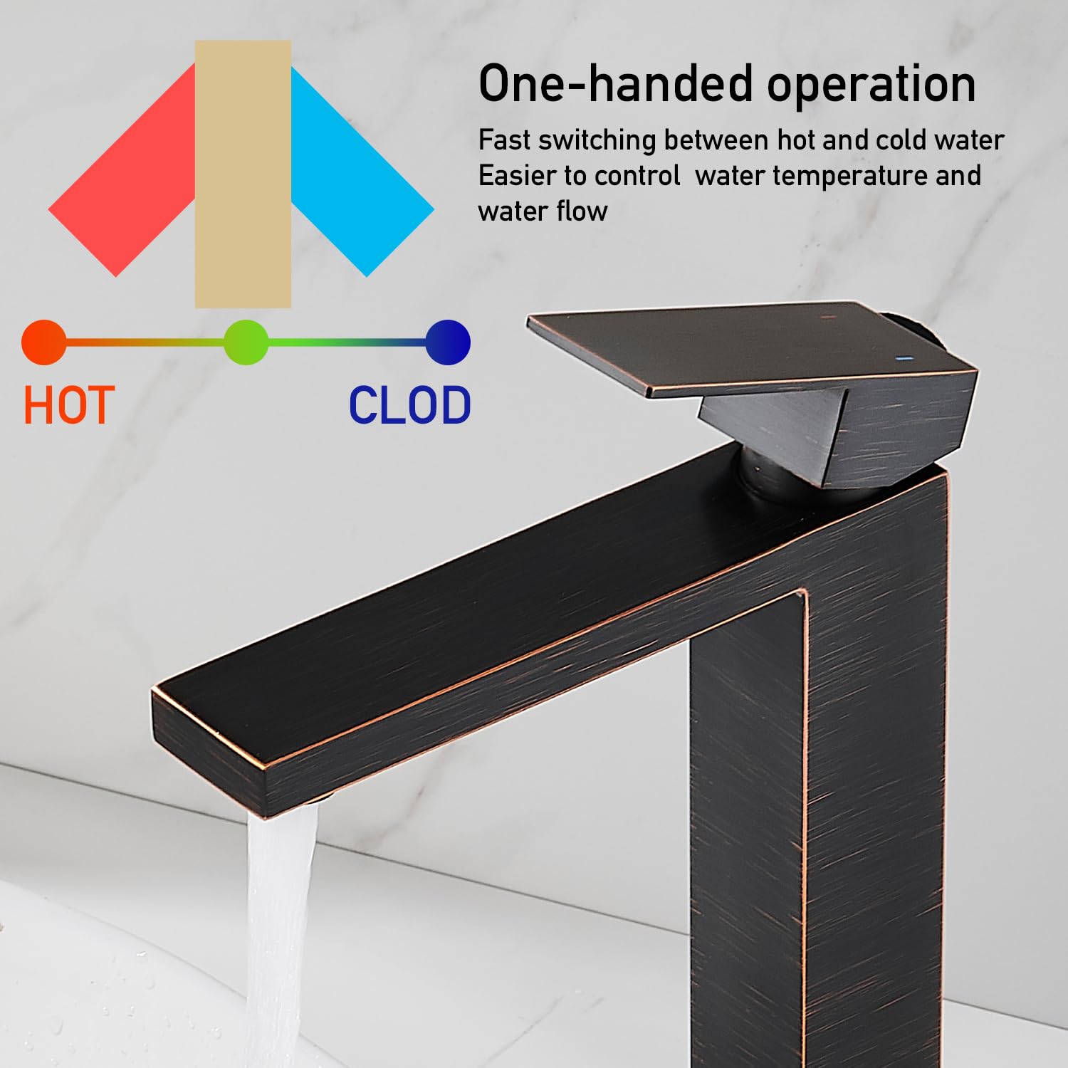 Matte Black Bathroom Faucet, Single Hole Vanity Bath Faucet, Single Handle Modern Stainless Steel Bathroom Faucets for Sink 1 Hole with Pop Up Drain Stopper & Water Supply Hoses