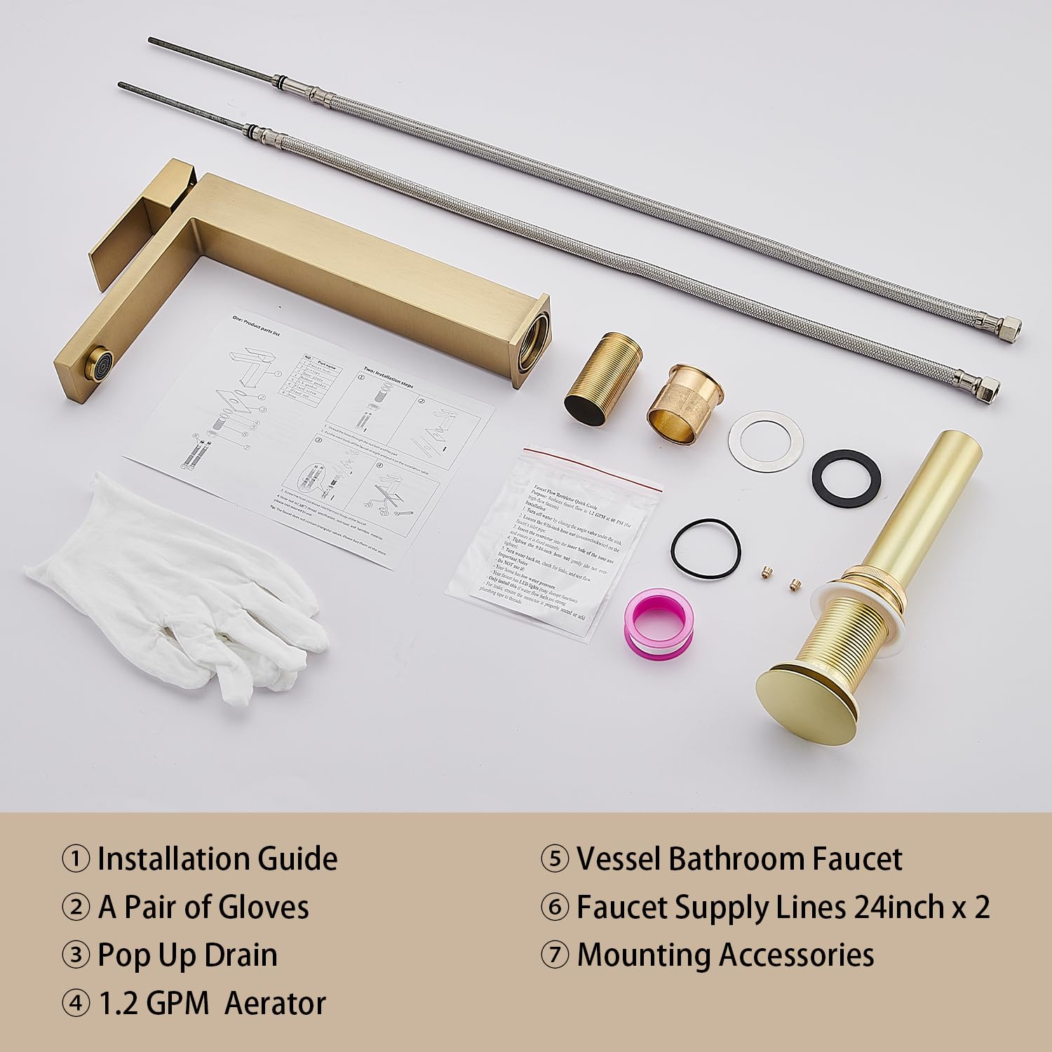 Matte Black Bathroom Faucet, Single Hole Vanity Bath Faucet, Single Handle Modern Stainless Steel Bathroom Faucets for Sink 1 Hole with Pop Up Drain Stopper & Water Supply Hoses