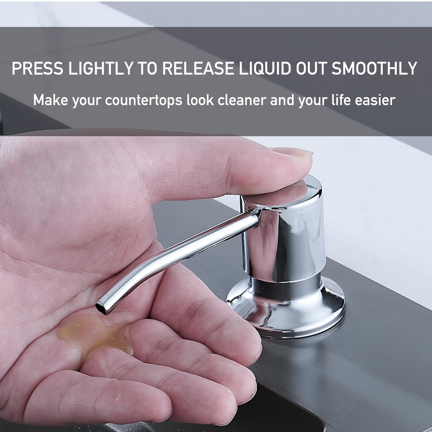 Brushed Nickel Kitchen Faucets with Pull Down Sprayer & Soap Dispenser, Single Hole & Handle, Pull Out Tap, Waterfall Stainless Steel Sink Faucet for Farmhouse Camper Laundry Rv Bar