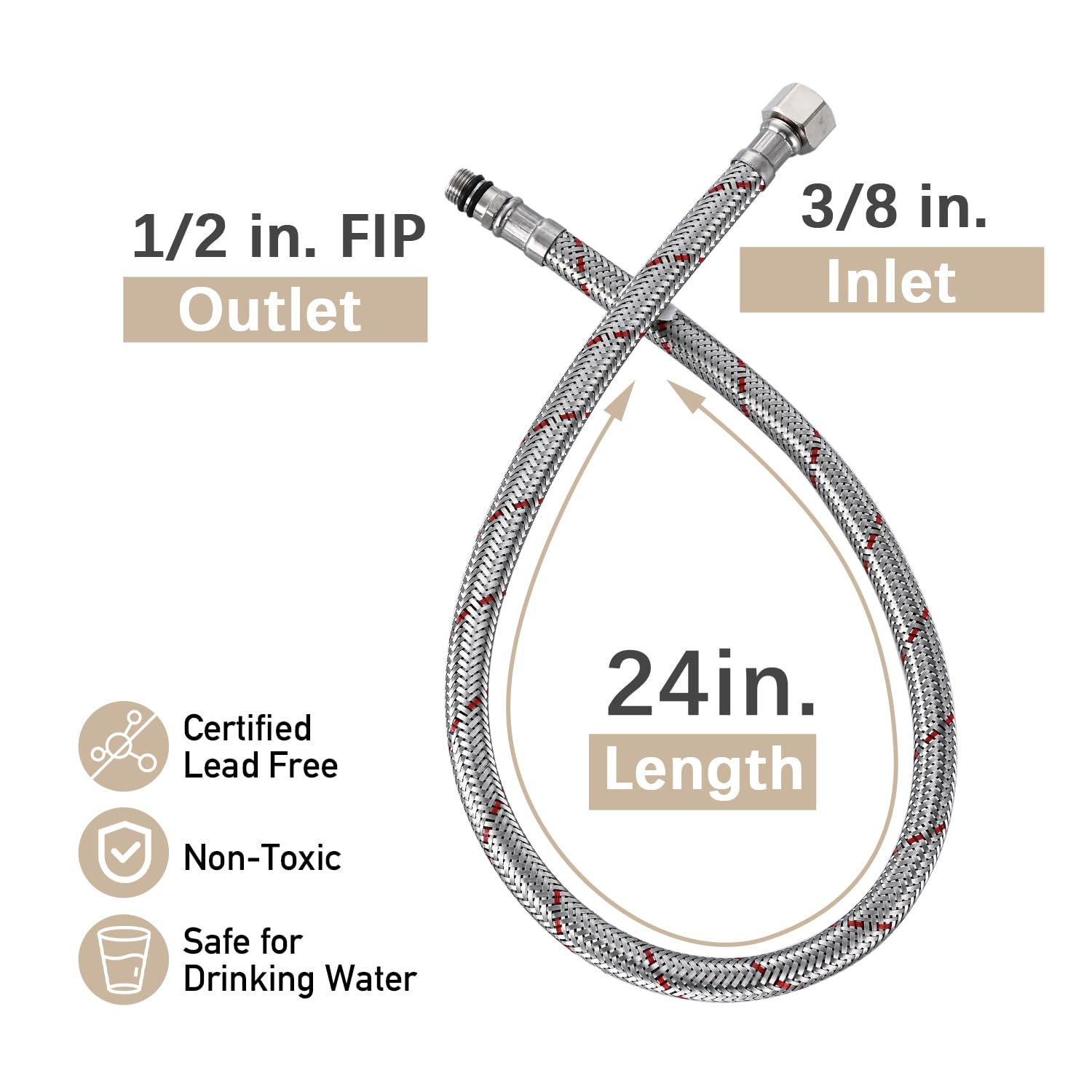 LED Bathroom Sink Faucet, Brushed Gold Waterfall Single Hole Handle Vanity Faucets for Sinks 1 Hole with Metal Pop Up Drain and 2 Water Supply Lines, Side Handle