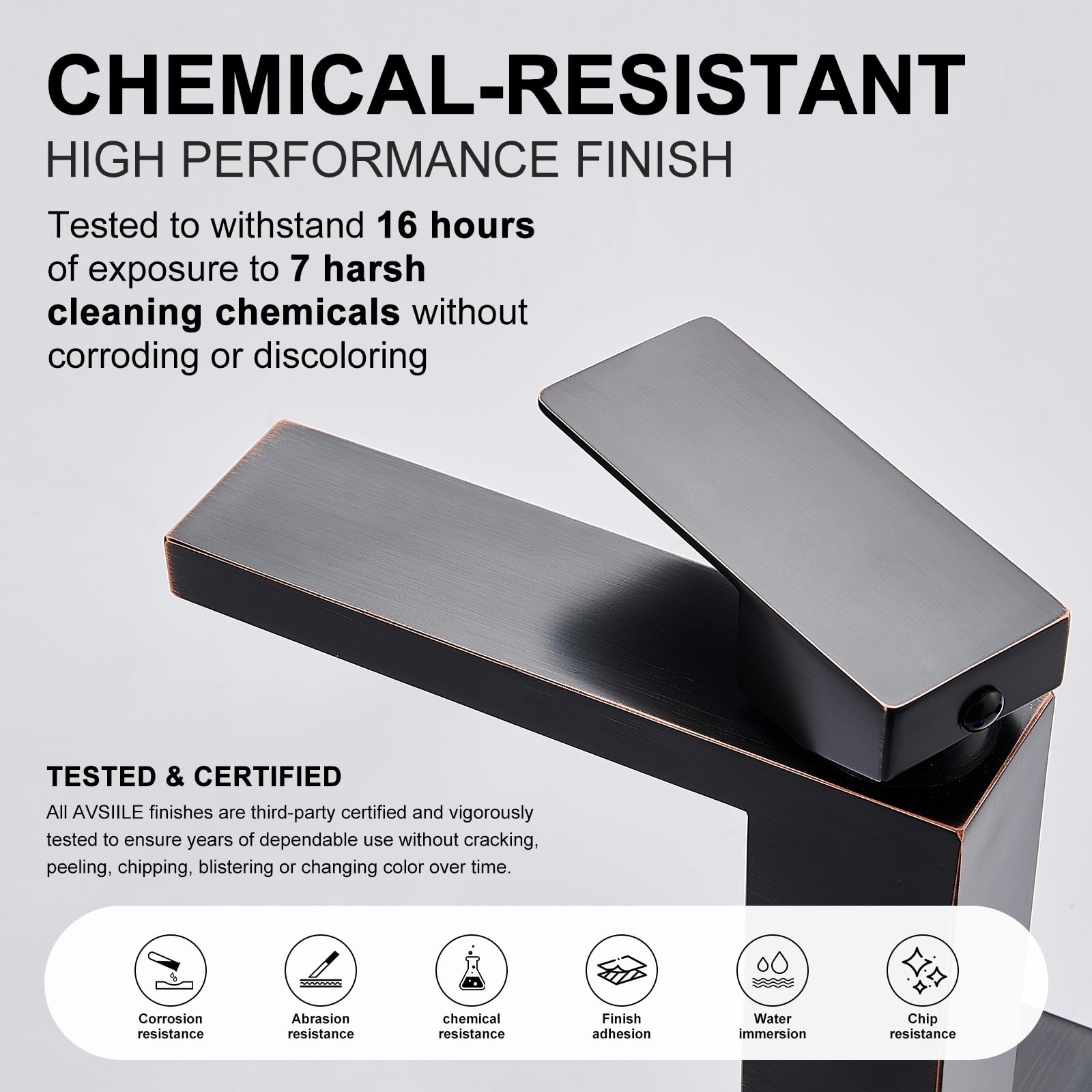 Matte Black Bathroom Faucet, Single Hole Vanity Bath Faucet, Single Handle Modern Stainless Steel Bathroom Faucets for Sink 1 Hole with Pop Up Drain Stopper & Water Supply Hoses