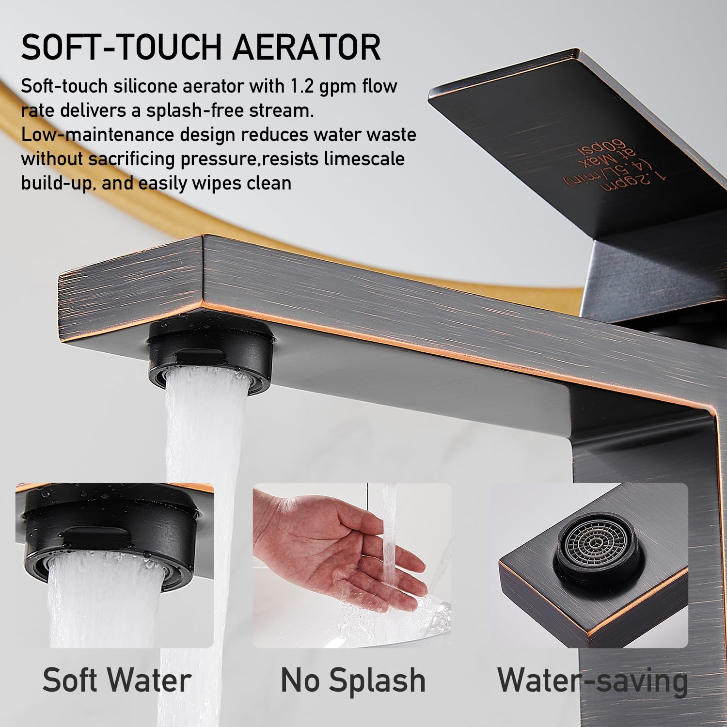 Matte Black Bathroom Faucet, Single Hole Vanity Bath Faucet, Single Handle Modern Stainless Steel Bathroom Faucets for Sink 1 Hole with Pop Up Drain Stopper & Water Supply Hoses