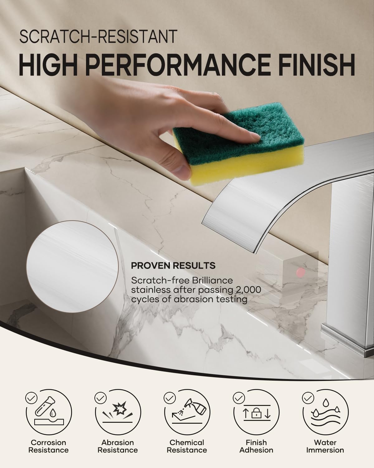 Matte Black Waterfall Bathroom Faucet 3 Hole, 8 Inch Widespread Modern 3 Piece Bathroom Sink Faucet, Touch On Lavatory Faucet for Vanity RV Restroom, Curved Spout