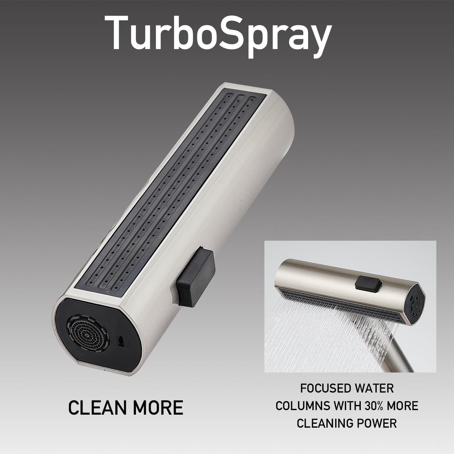 Brushed Nickel Kitchen Faucets with Pull Down Sprayer & Soap Dispenser, Single Hole & Handle, Pull Out Tap, Waterfall Stainless Steel Sink Faucet for Farmhouse Camper Laundry Rv Bar