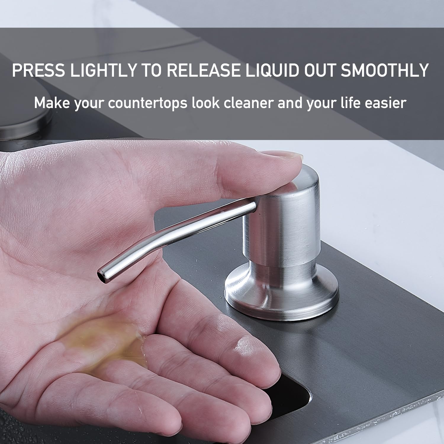 Brushed Nickel Kitchen Faucets with Pull Down Sprayer & Soap Dispenser, Single Hole & Handle, Pull Out Tap, Waterfall Stainless Steel Sink Faucet for Farmhouse Camper Laundry Rv Bar