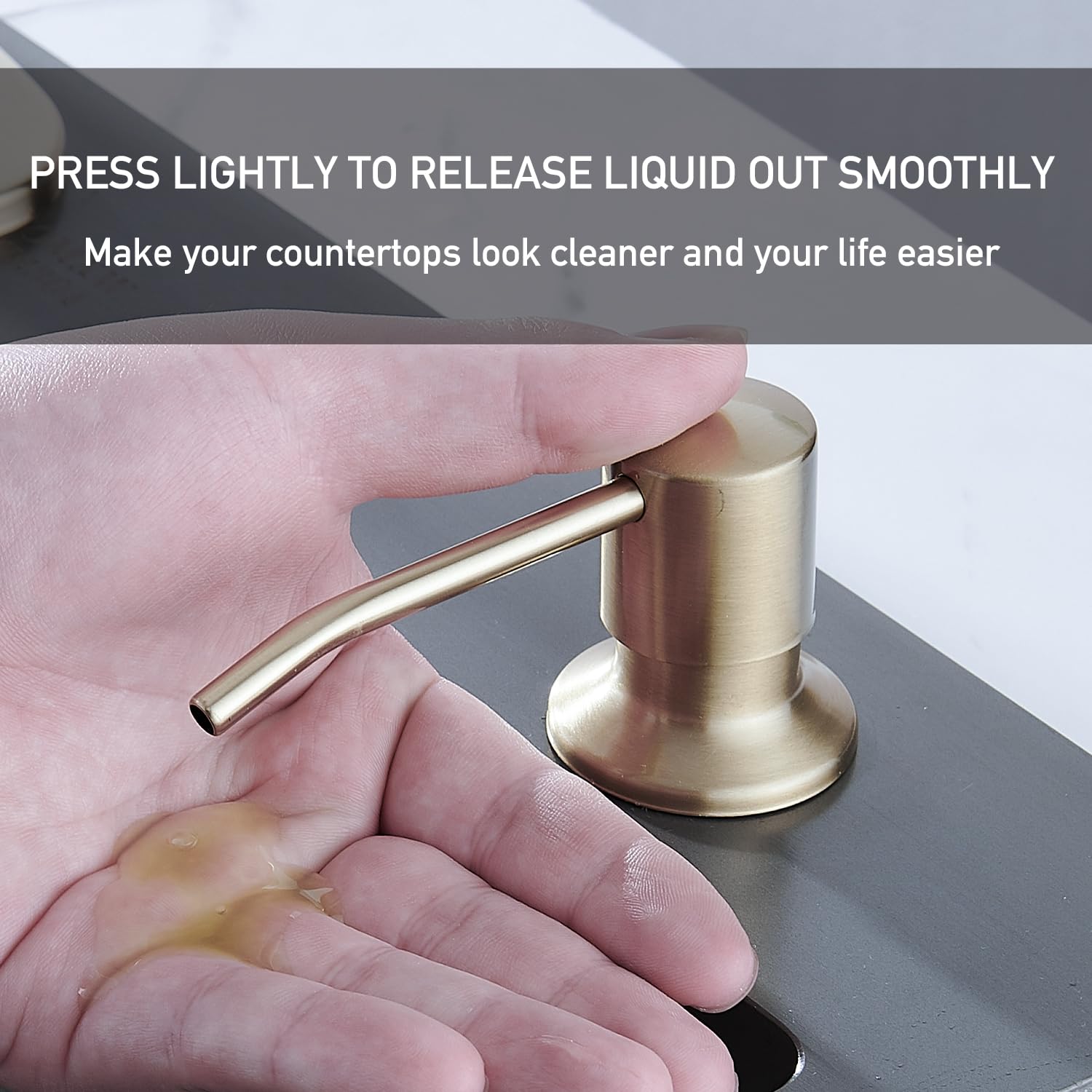 Brushed Nickel Kitchen Faucets with Pull Down Sprayer & Soap Dispenser, Single Hole & Handle, Pull Out Tap, Waterfall Stainless Steel Sink Faucet for Farmhouse Camper Laundry Rv Bar