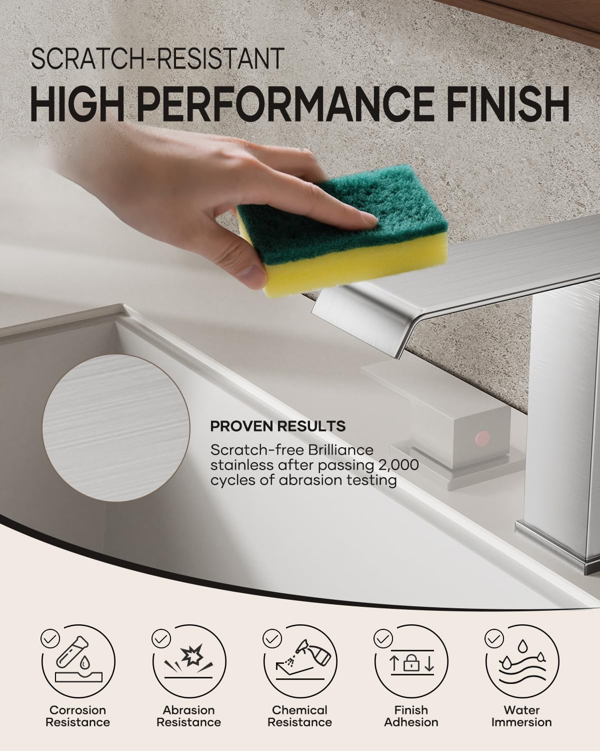 Matte Black Waterfall Bathroom Faucet 3 Hole, 8 Inch Widespread Modern 3 Piece Bathroom Sink Faucet, Touch On Lavatory Faucet for Vanity RV Restroom, Curved Spout