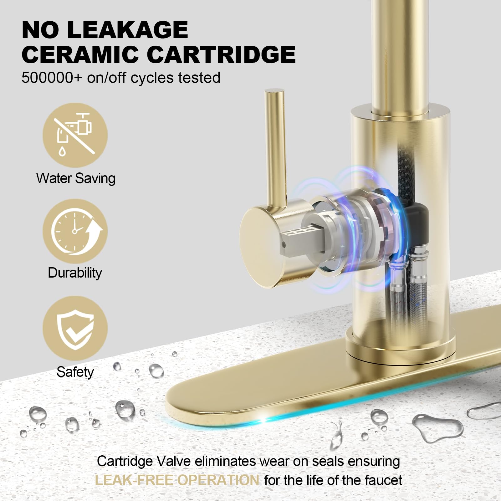 Brushed Nickel Kitchen Faucets with Pull Down Sprayer & Soap Dispenser, Single Hole & Handle, Pull Out Tap, Waterfall Stainless Steel Sink Faucet for Farmhouse Camper Laundry Rv Bar