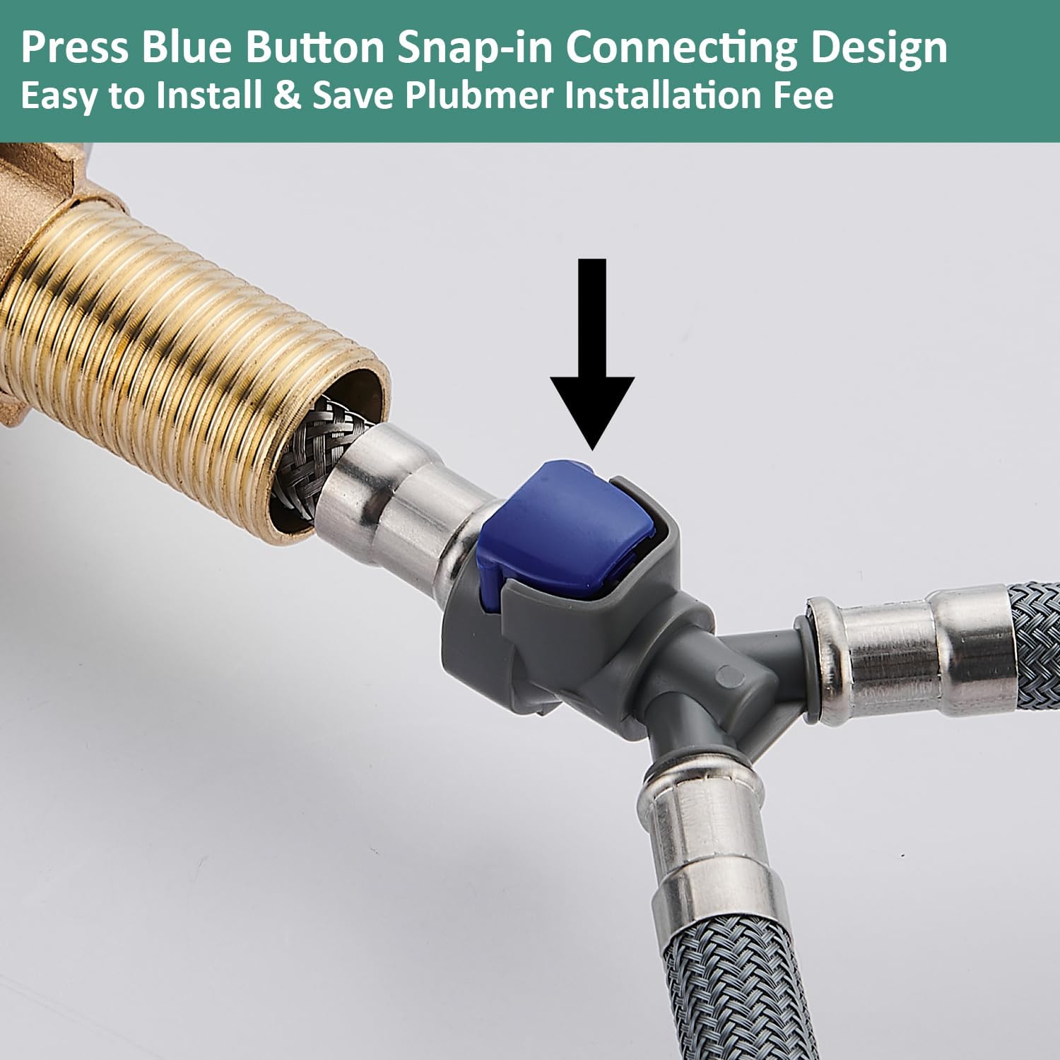 Quick Connect Y Hose for Widespread Faucet Snap-in Fast Lock Lines