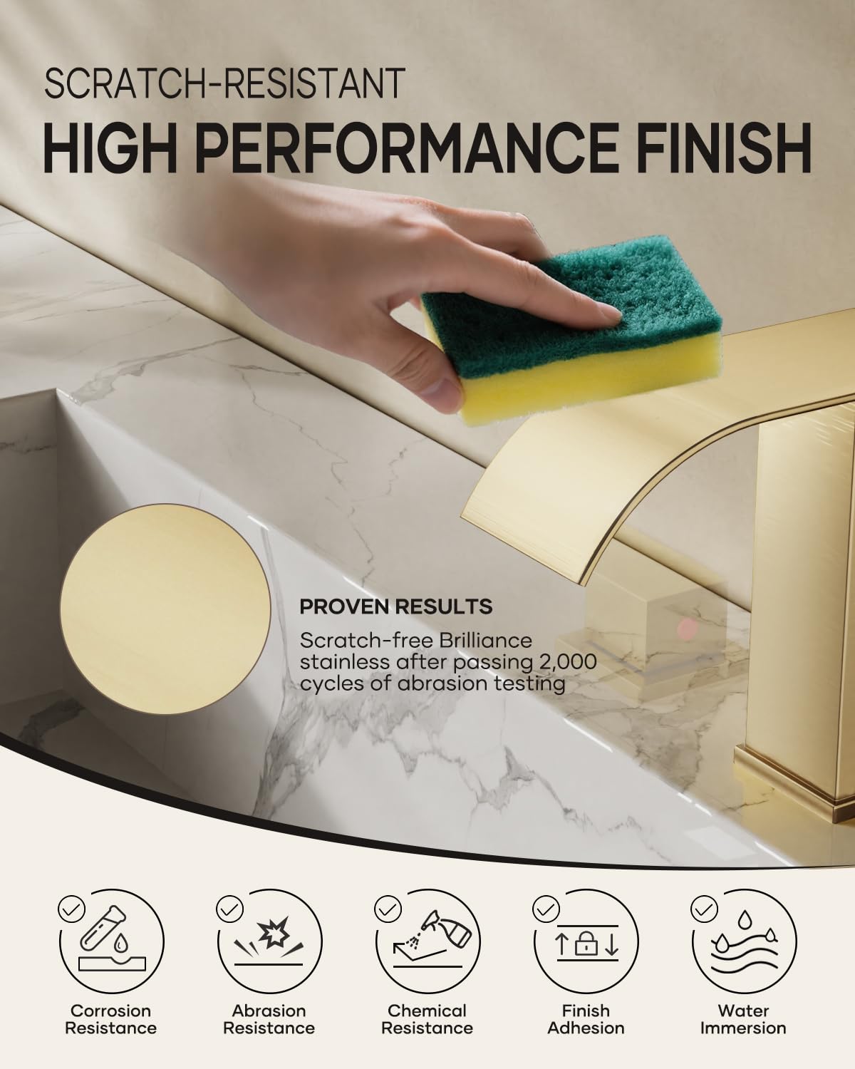 Matte Black Waterfall Bathroom Faucet 3 Hole, 8 Inch Widespread Modern 3 Piece Bathroom Sink Faucet, Touch On Lavatory Faucet for Vanity RV Restroom, Curved Spout